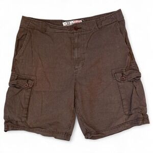 Vintage G&M Striped Brown Cargo Shorts Men's Size 36x10 Surf Skater Beach Y2K